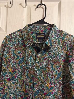 Daniel Cremieux Teal Paisley Button-Down with Magenta & Gold Accents
